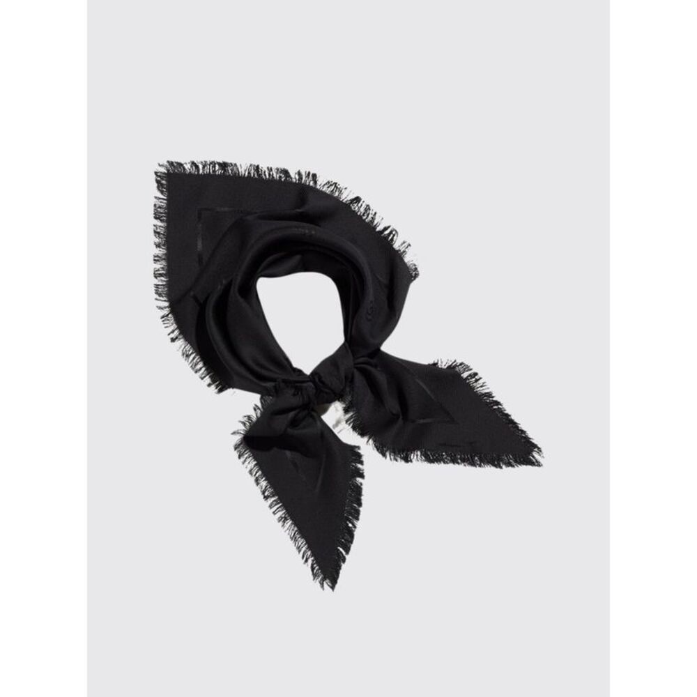 Gucci Women Triangular Silk And Wool Foulard With Tone-On-Tone Gg Jacquard Gucci